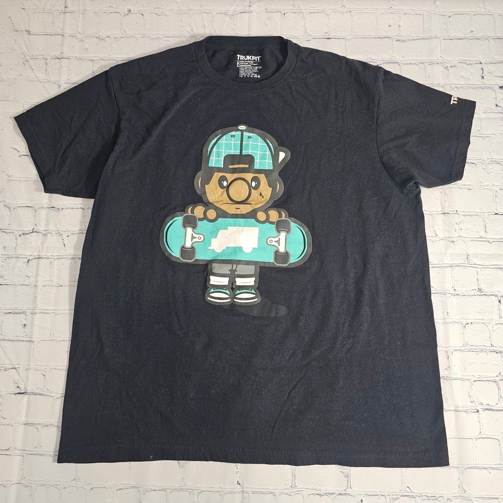 Trukfit‎ Mens XL Black Graphic Tee Skater Cartoon Lil Wayne Streetwear Shirt